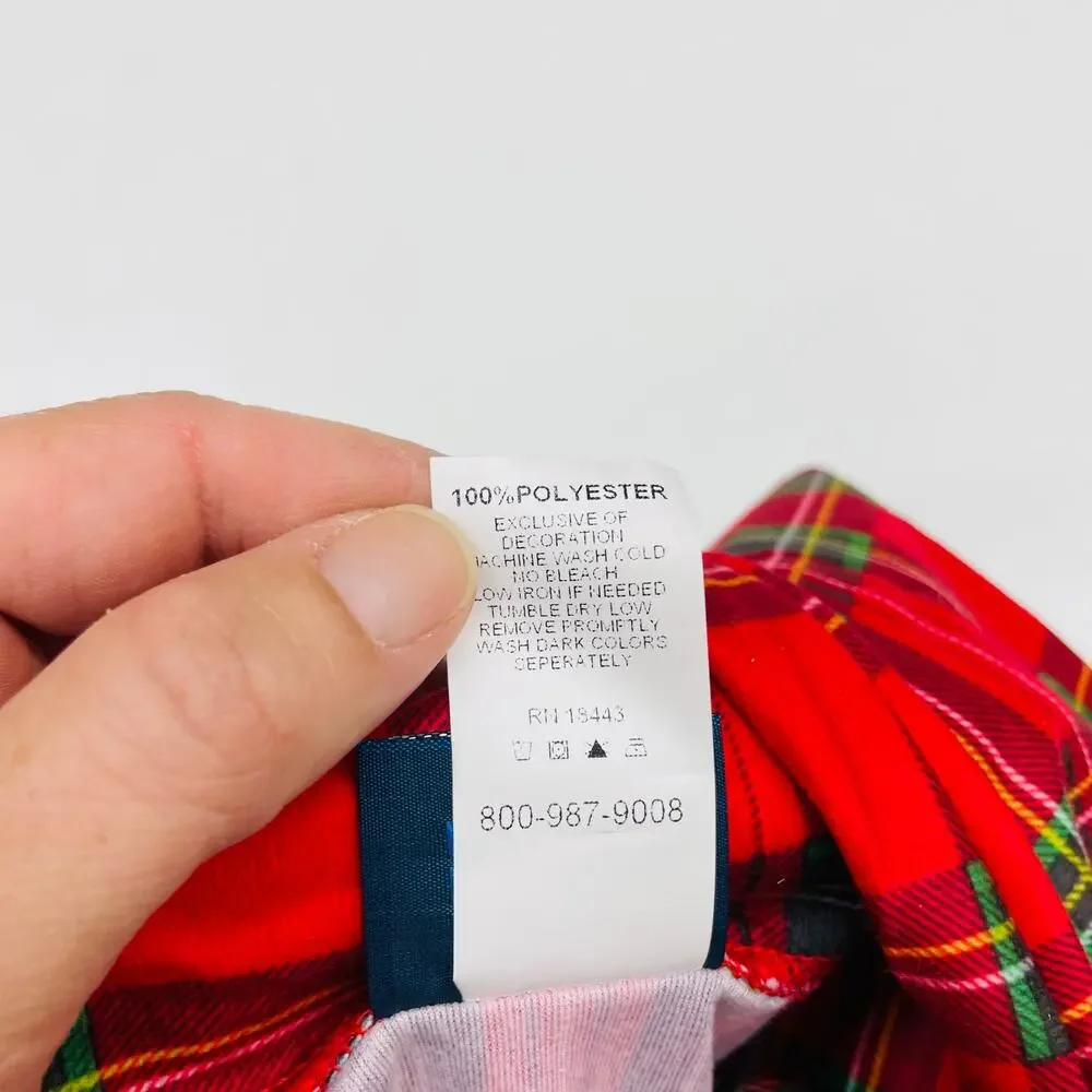 NWT Tom & Jerry Size 4 Red Plaid Holiday PJs